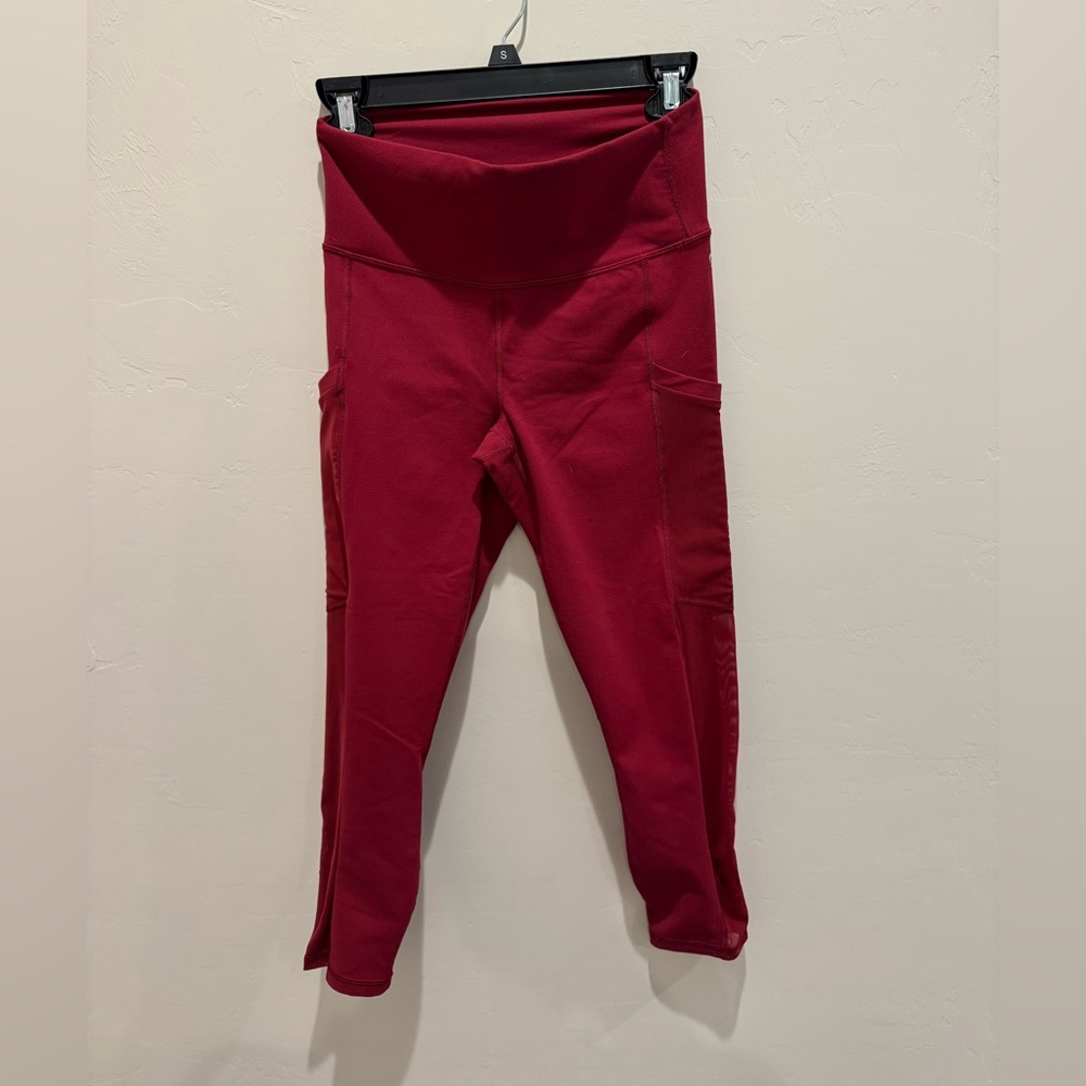 Fabletics Red Powerhold Capri Leggings